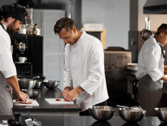 Kitchen staff working