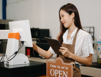 Restaurant staff getting trained on POS