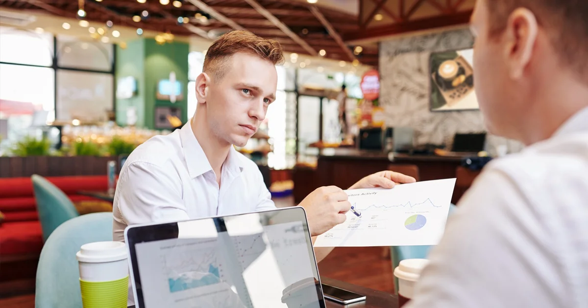 Business professionals working on reports
