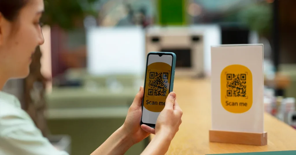 Scanning QR to book table at restaurant