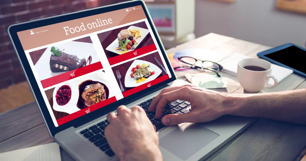 Photograph of an online ordering interface on a computer.