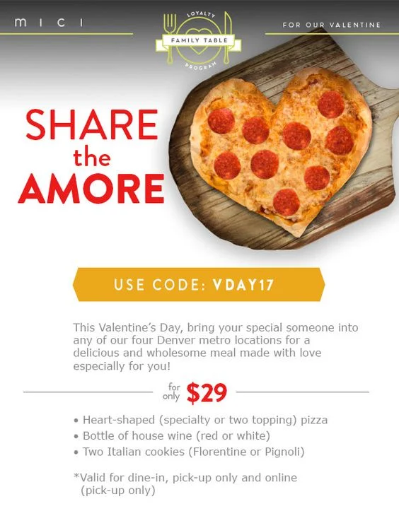 Image of a restaurant's email marketing poster.