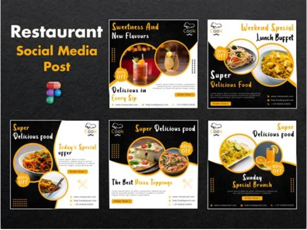 Examples of restaurant social media posts.