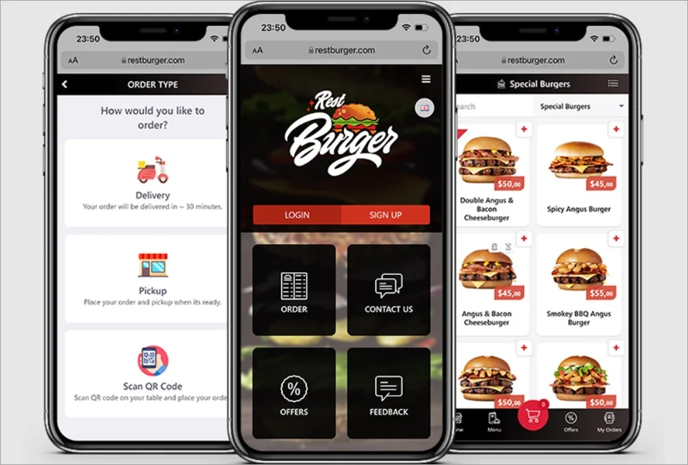 An example of a restaurant’s mobile-friendly website design.
