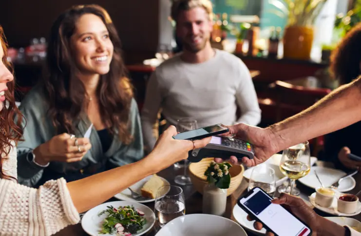 Customers eating out