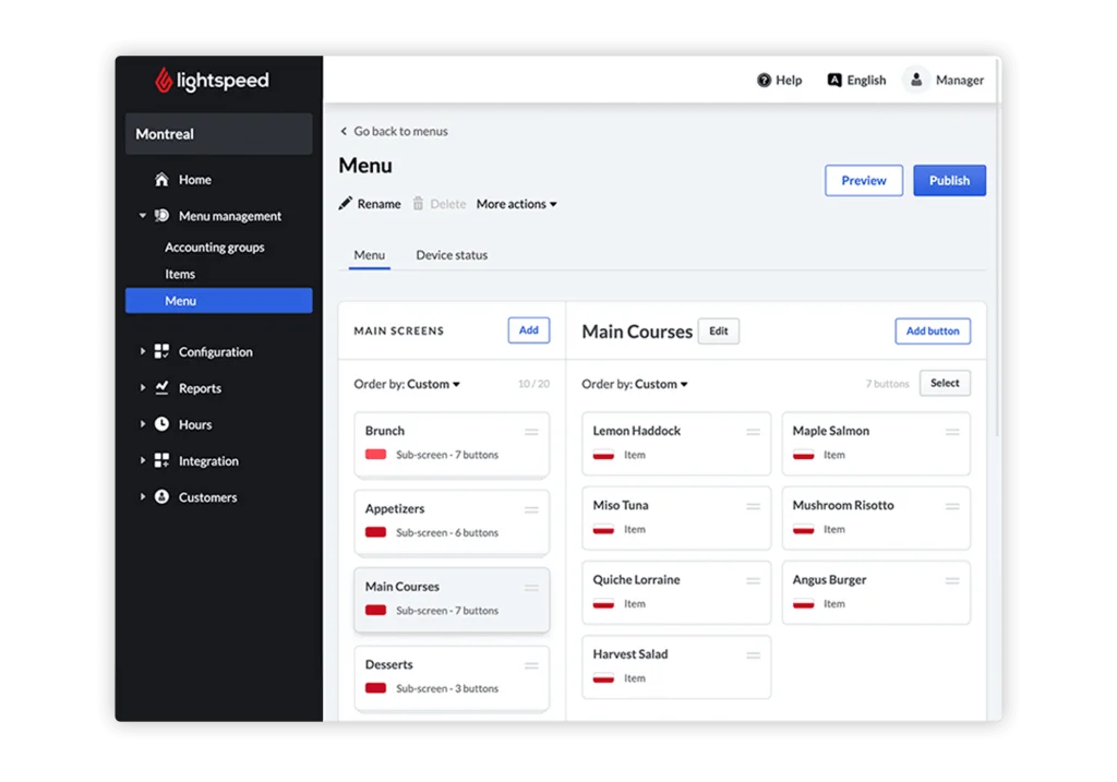 A screenshot of Lightspeed inventory's interface.