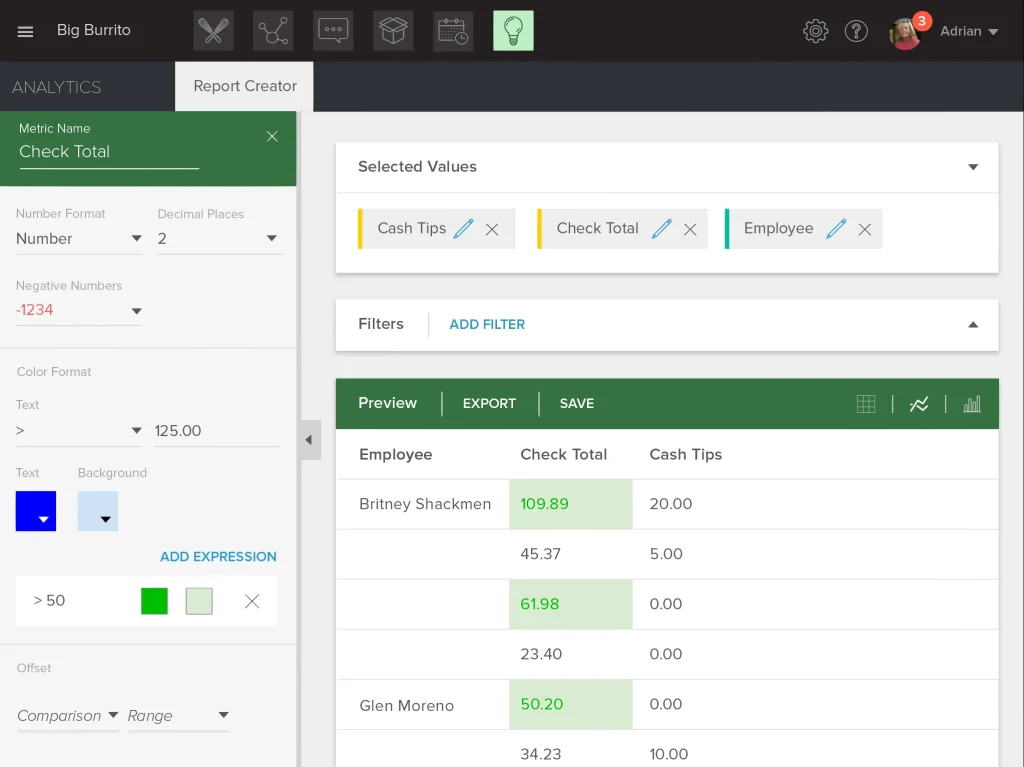 A screenshot of Peachworks' interface.