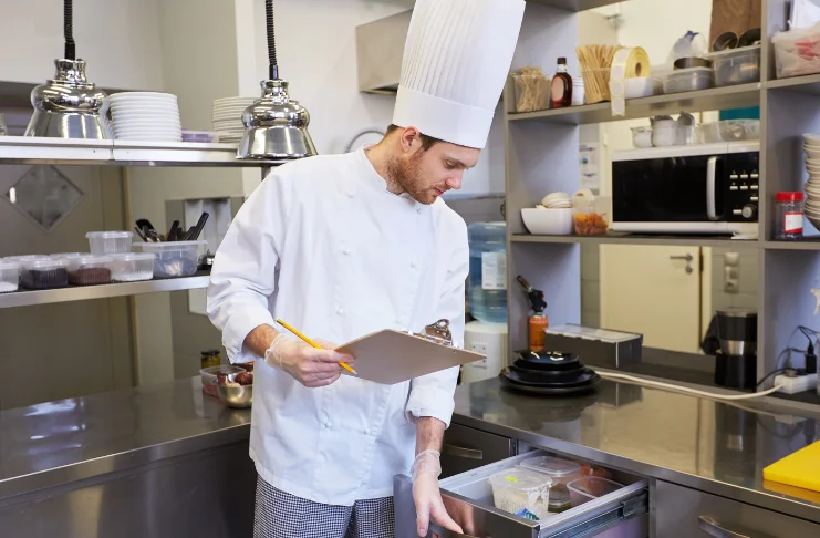 man counting inventory