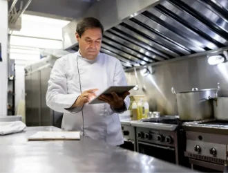 chef creating the menu