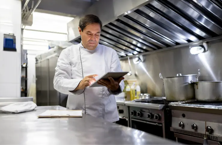 chef creating the menu