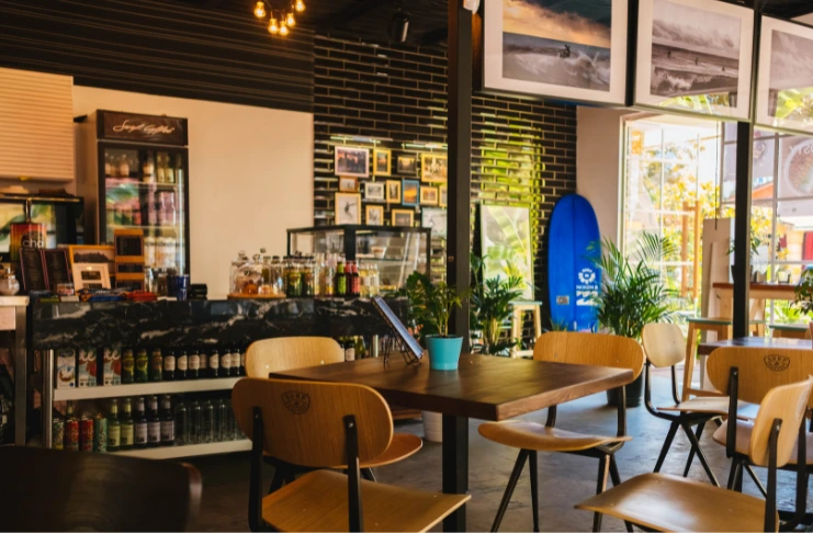 a cosy restaurant setting