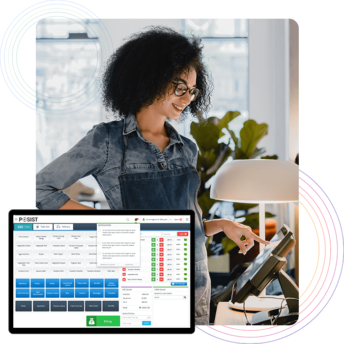 Restaurant staff using Restroworks Point of sale system