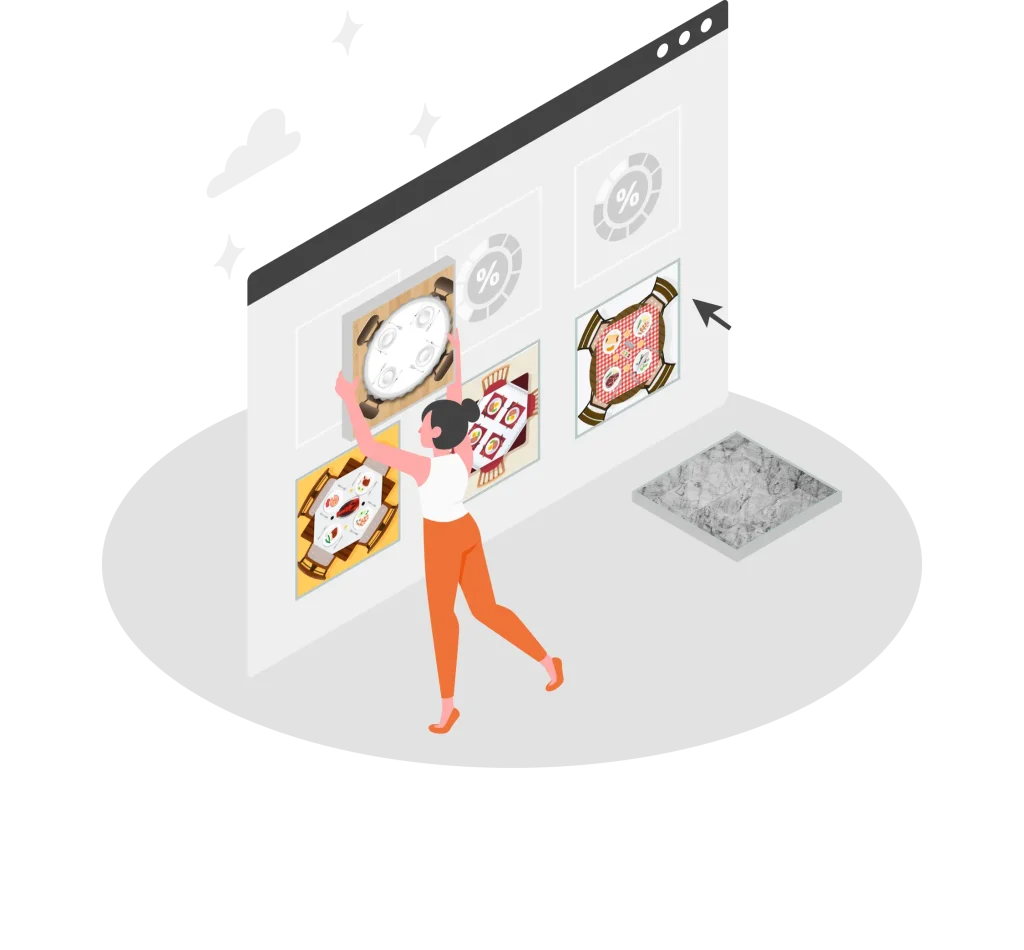 Graphical representation of the drag and drop feature of the table layout system by Restroworks