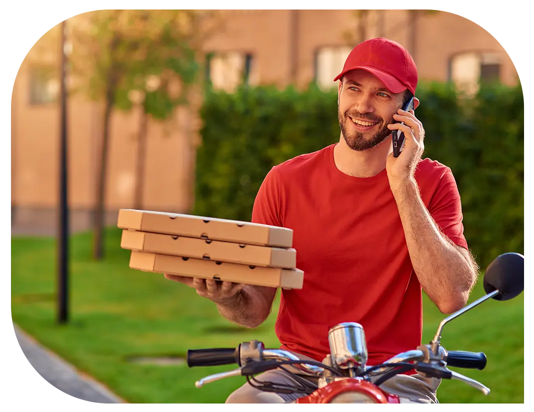 Food delivery partner on a delivery order