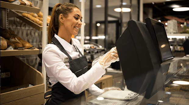 Restaurant staff operating POS System