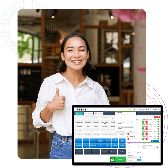 Person liking the Restroworks Point of sale interface