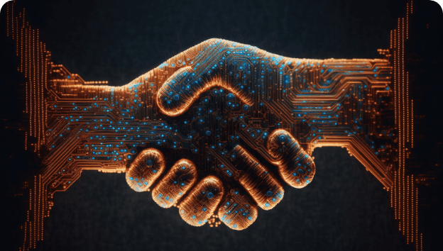 Shake Hand Made by Ai Artificial intelligence
