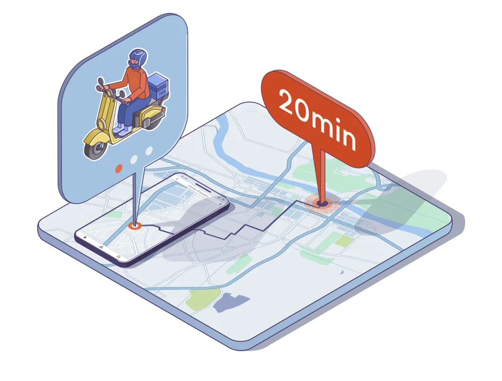Graphical representation of Live Updates of food delivery partners