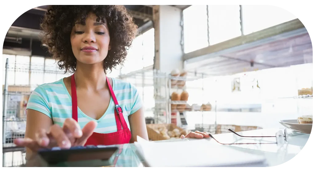 Restaurant staff using mobile analytics app