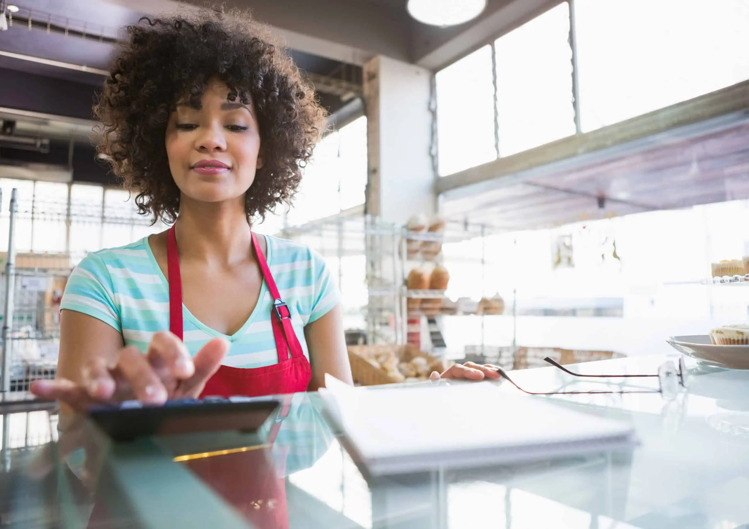 Restaurant staff using analytics application