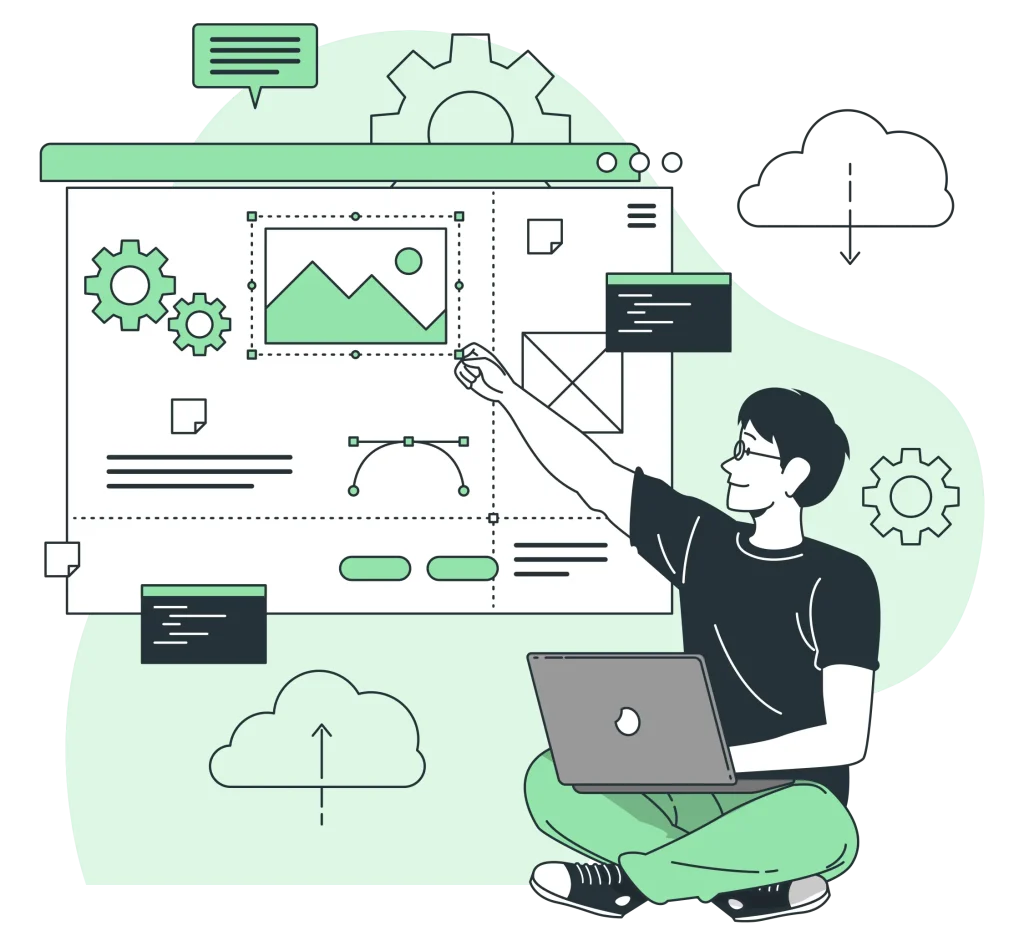 Graphical representation of Website Creation offered by Restroworks