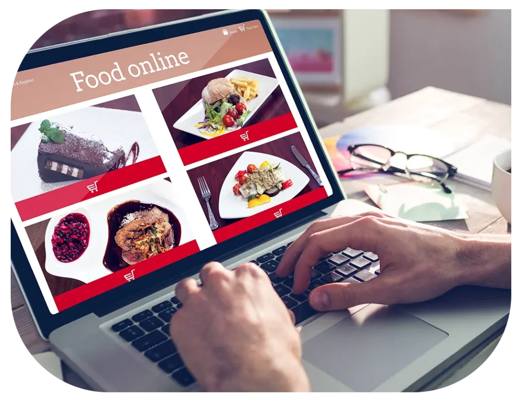 Customer using restaurant Website Ordering