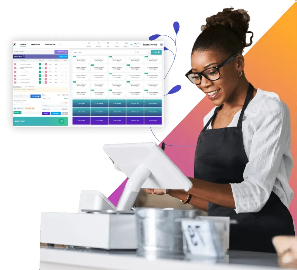 Restaurant staff operating Point of Sale system