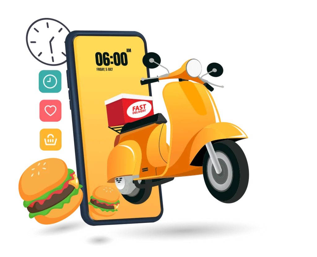 Graphical representation of the food delivery integrations offered by Restroworks