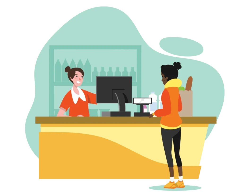 Graphical representation of a food court outlet